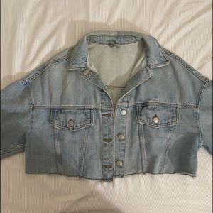 Topshop Denim Cropped Jacket